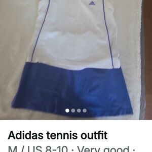 Adidas White and Blue Athletic Dress